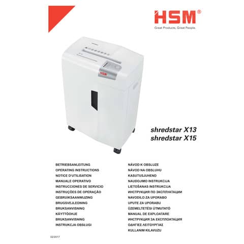 Distruggidocumenti uso moderato HSM SHREDSTAR X13 - P-4 - 23 L - taglio a frammenti 4x37 mm bianco/argento 1057121